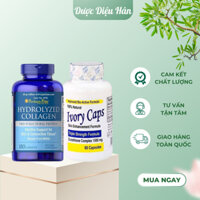 Combo Hydrolyzed 1000mg Puritan's Pride + Glutathione Ivory Caps Xoá Nhăn Mờ Nám Hiệu Quả - Hàng Chính Hãng