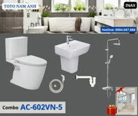 Combo INAX S200 AC-602VN-5 - Thiết kế phù hợp với không gian phòng tắm vừa và nhỏ .