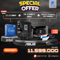 Combo INTEL B760M TUF E + I7 12700KF + Ram GSKILL Trident Z Neo RGB 32GB - 2x16GB DDR4 Bus 3600MHz