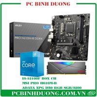 Combo Intel Core I3-12100F Box + H610 + Ram D50 8GB/3200 LED RGB