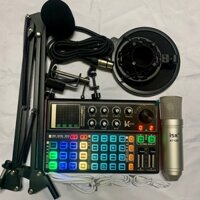 Combo ISK AT100 Chính Hãng và Sound Card K300 Hát Thu Âm Livestream Karaoke online chân kẹp màng lọc âm bảo hành 6 tháng