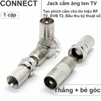 Combo Jack cắm anten TV Đầu DVB T2 1 thẳng 1 bẻ góc - straight and angled TV antenna jack DVB T2