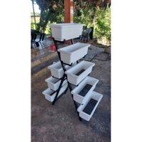 Combo kệ 8 tầng + chậu cn 48, kệ trồng hoa, kệ trồng rau