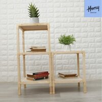 Combo kệ gỗ 3 tầng & 2  tầng HOMY vuông 32cm
