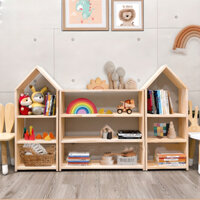 COMBO kệ gỗ đồ chơi,sách vở cho bé Montessori,kệ đa năng trang trí phòng học,phòng ngủ Benrikids