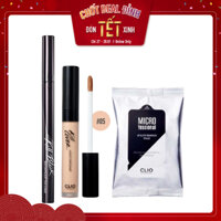 Combo Kem Che Khuyết Điểm & Bút Kẻ Viền Mắt CLIO WATERPROOF PEN LINER KILL BLACK ORIGINAL (3pc)