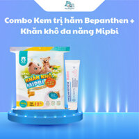 COMBO Kem chống hăm Bepanthen Balm 30g + Khăn vải khô Mipbi Mẹ Dolphin