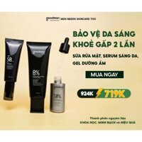 Combo Kem Chống Nắng, Sữa Rửa Mặt, Serum Sáng Da GOODMAN Tiệt Kiệm Dành Cho Nam