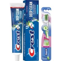 Combo Kem đánh răng Crest Plus (153g) - Deep Clean + Bàn chải tay Oral-B Gumcare (Trà xanh)