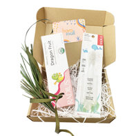 Combo Kem Đánh Răng Hữu Cơ Thanh Long & Bàn Chải Lông Siêu Mềm Cho Bé Từ 6 Tháng Tuổi