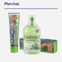 Combo Kem Đánh Răng Và Nước Súc Miệng Làm Trắng Răng Hữu Cơ BIOMED GUM HEALTH Hơi Thở Thơm Mát Từ Tinh Dầu Thảo Mộc
