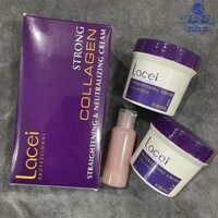 Combo Kem duỗi ép tóc tại nhà không cần kẹp nhiệt Lacei Collagen + Keratin Protech 200mlx2/50ml