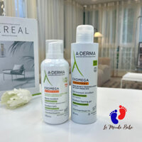 Combo kem dưỡng ẩm và sữa tắm Aderma Exomega cho da khô, chàm sữa glycerin, chống lão hóa, kem nẻ