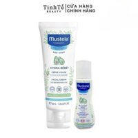 Combo Kem Dưỡng Da Mặt Cho Bé Da Thường Mustela HYDRA BÉBÉ FACIAL CREAM 40ML + Sữa tắm gội Gentle Cleansing Gel 50ml