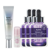 Combo Kem Dưỡng Làm Sáng Vùng Da Mắt AHC LUMINOUS GLOW REAL EYE CREAM FOR FACE 30ml (tặng 1 Tinh Chất Sáng Da AHC PEONY BRIGHT 10ml & 3 Mặt Nạ Săn Chắc Da AHC)
