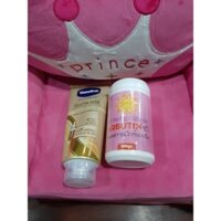 combo kem dưỡng toàn thân Abutine 3c3 hồng 500g+ dưỡngVaseline 330ml vàng
