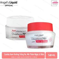 Combo Kem dưỡng trắng da, mờ thâm ngày và đêm Angel's Liquid Glutathione 700 V-Cream