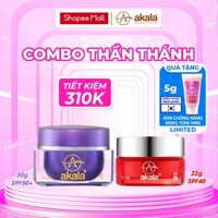 Combo Kem Dưỡng Trắng Da Mờ Thâm Ngừa Lão Hóa Ngừa Mụn akala 30g & Kem Mụn Mờ Thâm Liền Sẹo Kiềm Dầu akala 22g