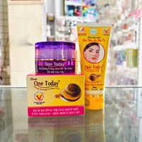 Combo kem dưỡng trắng giúp mờ tàn nhang, đồi mồi + sữa rửa mặt ngừa lão hóa One Today (15g + 50ml)