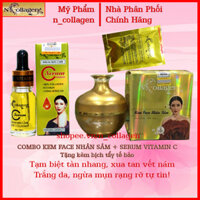 Combo kem Face Nhân Sâm + Serum Skin Care Vitamin C loại bỏ mụn nám tàn nhan nCollagen Chính Hãng - tri ân sắc đẹp