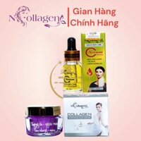 Combo kem Face Tím ngày +Serum Vitamin C xóa bỏ mụn nám tàn nhan Chính Hãng N COLLAGEN