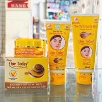 Combo kem giúp mờ nám - mụn - trắng da + sữa rửa mặt ngừa lão hóa + tẩy tế bào chết One Today (15g + 50ml + 60ml)