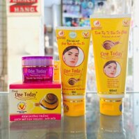 Combo kem giúp mờ tàn nhang, đồi mồi + sữa rửa mặt ngừa lão hóa + tẩy tế bào chết One Today (8g + 50ml + 60ml)