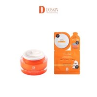 Combo Kem mắt chống nếp nhăn Doskin và mặt nạ dưỡng da 3 bước của Doskin