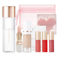 Combo Kem Nền DEAR DAHLIA SKIN PARADISE SHEER SILK MINI 6ml #LN1 & Son Dưỡng BLOOMING & Túi Đựng Mỹ Phẩm (Tặng Bộ Son Kem DREAM VELVET MOUSSE MINI TRIO& Tẩy Trang Mắt Môi & Bông Mút)