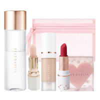 Combo Kem Nền DEAR DAHLIA SKIN PARADISE SHEER SILK MINI 6ml #FN4 & Son Dưỡng BLOOMING & Túi Đựng Mỹ Phẩm (Tặng 1 son EFFORTLESS M109 MONICA & Tẩy Trang Mắt Môi & Bông Mút)