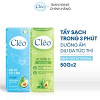 Combo Kem Tẩy Lông Cho Da Thường Cléo Avocado Hair Removal Cream Normal Skin 50g và Gel Dưỡng Dịu Da Sau Tẩy Lông 50g