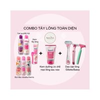 Combo kem tẩy lông/bọt cạo lông + kem dưỡng làm chậm mọc lông sau wax + dao cạo