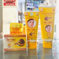 Combo kem trắng da ngừa mụn 3 tác dụng + sữa rửa mặt ngừa lão hóa + tẩy tế bào chết One Today (8g + 50ml + 60ml))