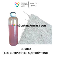 Combo keo composite 1 kg + sợi thủy tinh 1 kg (tặng chất xúc tác kèm theo)