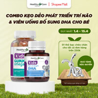 Combo Kẹo Dẻo Phát Triển Trí Não Healthy Care Kids Omega-3 250 Viên & Viên Uống Bổ Sung Healthy Care DHA 60 Viên