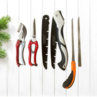 combo kéo tỉa dăm 24cm và kéo cắt, cưa gấp, cưa lách