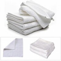 combo khăn lau trắng cotton 30cm x 30cm