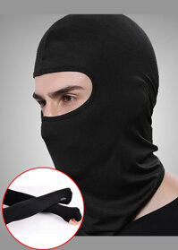 combo Khăn trùm đầu Ninja Fullface  Găng Tay Chống Nắng Xỏ Ngón màu đen