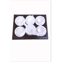 Combo khay trà nhựa kiểu dáng cổ điển - Song Long, bộ ấm chén cao cấp Bát Tràng - hoa văn sang trọng