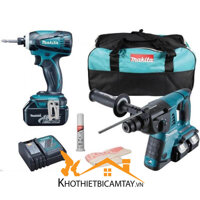 Combo khoan bê tông và vặn vít pin Makita DLX2071PM1