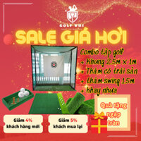 Combo khung tập golf 2.5m x 2.5m x 1m, thảm swing 1.5m x 1.5m, khay nhựa, thảm cỏ trải sàn (tặng 3 bóng, 2 tee cao su)