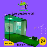 COMBO KHUNG TÂP GOLF 3m x 3m x 3m, THẢM SWING 1.5m x 1.5m, KHAY NHỰA, THẢM CỎ TRẢI SÀN 3X3M (Tặng 3 Bóng, 2 Tee cao su)