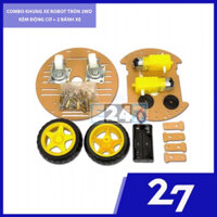 COMBO KHUNG XE ROBOT TRÒN 2WD KÈM ĐỘNG CƠ + 2 BÁNH XE