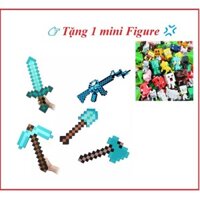 Combo kiếm cup rìu xẻng súng minecraft kim cương