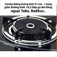 COMBO KIỀNG THÉP + HỌNG/ ỐNG ĐIẾU BẾP GA ÂM HỒNG NGOẠI TAKA ( ĐƯỜNG KÍNH 16,5CM)