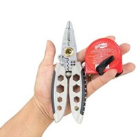 Combo Kìm Cắt Dây Điện Đa Năng, Thước Cuộn 3m - Kìm Tuốt Dây 9 Trong 1 7inch