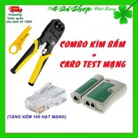 COMBO Kìm mạng Bosi + hộp test mạng + đầu bấm dây mạng (100 hạt)