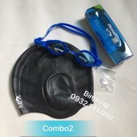 Combo kính bơi Phoenix 203 và nón bơi mũ bơi trùm tai