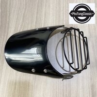 Combo kính chắn gió kèm lưới ngoài bảo vệ đèn pha xe máy, độ classic, cafe racer...