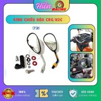 Combo Kính chiếu hậu CRG/H2C Kiểu Ya, Su xoay 360 độ, gương xe máy thời trang chế xoay zin + 4 zon cao su + 2 long đền